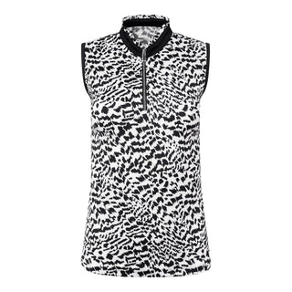 Tail Ladies Golf Edil Sleeveless Polo - Abstract Cheetah