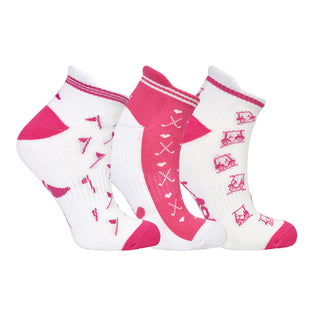 NSCO- 3 Pair Pack Ladies Golf Socks - Pink