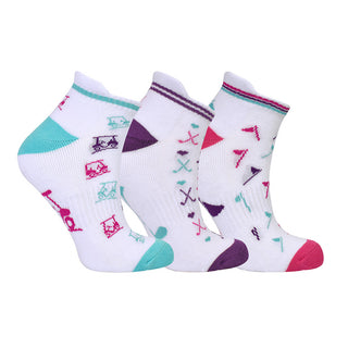 NSCO- 3 Pair Pack Of Multi Coloured Ladies Golf Socks