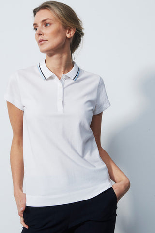 Daily Sports Candy Cap Sleeve Polo Shirt - White