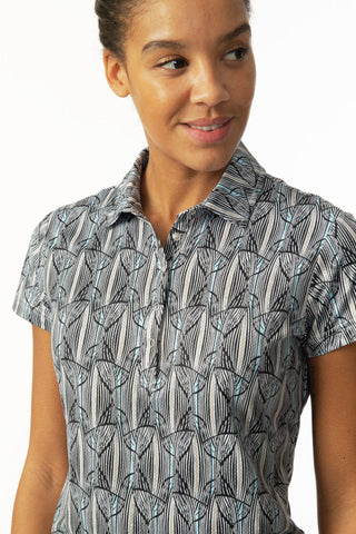 Daily Sports Ilma Sheer Mesh Cap Sleeve Polo Shirt - Dynamic Print