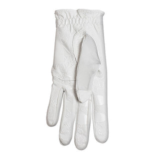 NSCO- Tan Through Synthetic Sun Gloves Floral Gripp - White