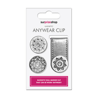 NSCO- Surprizeshop Metallic Silver Golf Ball Marker Anywhere Set