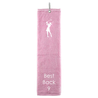 Best Back 9 Tri Fold Golf Towel Prize