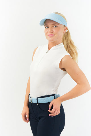 NSCO- Telephone Wire Ladies Golf Visor with Ball Marker -  Pastel/Pale Blue