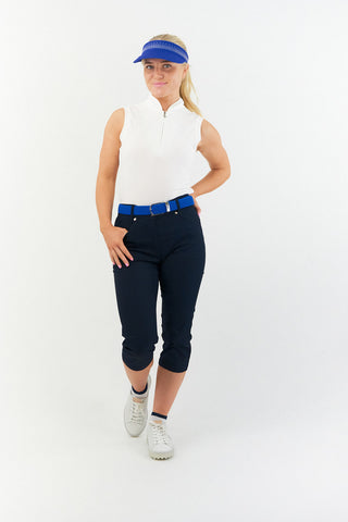 Lady Golfer Buckle Stretch Webbing Women's Golf Belt - Royal Blue