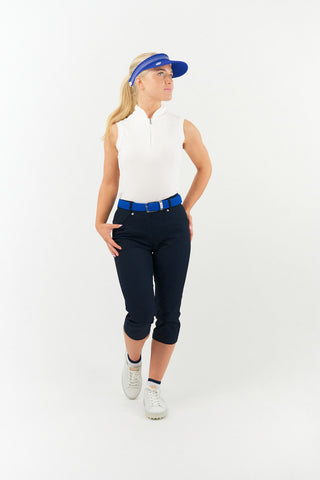 Lady Golfer Buckle Stretch Webbing Women's Golf Belt - Royal Blue