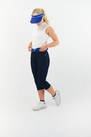 Lady Golfer Buckle Stretch Webbing Women's Golf Belt - Royal Blue