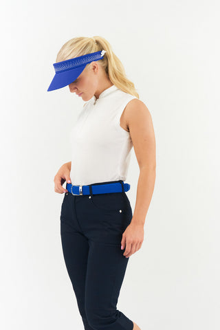 Lady Golfer Buckle Stretch Webbing Women's Golf Belt - Royal Blue