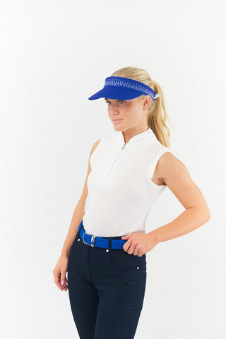 Lady Golfer Buckle Stretch Webbing Women's Golf Belt - Royal Blue