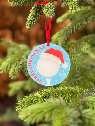Christmas Santa Hat Golf Ball Bauble