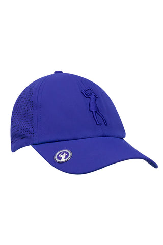 Ladies Vented Golf Cap with Lady Golfer Embroidery - Royal Blue