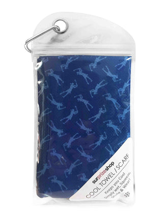 Lady Golfer Golf Towel / Golf Cool Scarf - Blue