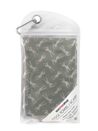 Lady Golfer Golf Towel / Golf Cool Scarf -Grey