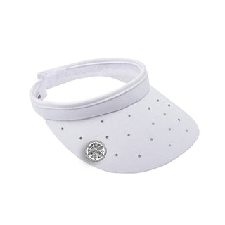 NSCO- Crystal Clip Golf Visor with Ball Marker - White