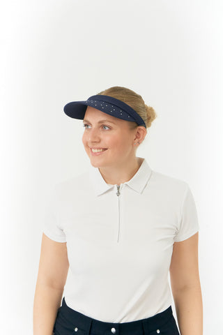 NSCO- Crystal Clip Golf Visor with Ball Marker - Navy