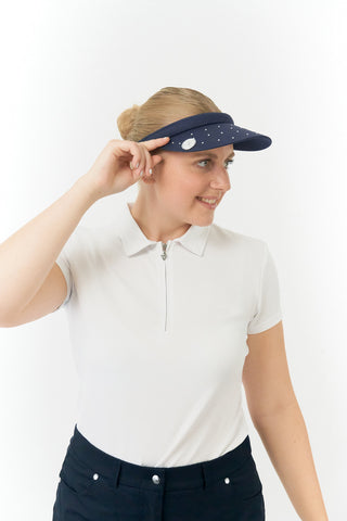 NSCO- Crystal Clip Golf Visor with Ball Marker - Navy