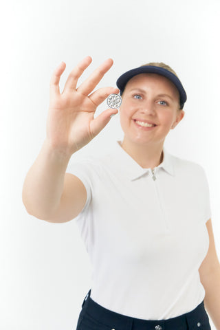 NSCO- Crystal Clip Golf Visor with Ball Marker - Navy