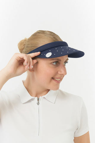 NSCO- Crystal Clip Golf Visor with Ball Marker - Navy