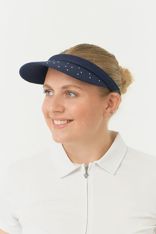 NSCO- Crystal Clip Golf Visor with Ball Marker - Navy
