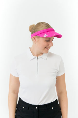 NSCO- Crystal Clip Golf Visor with Ball Marker - Pink
