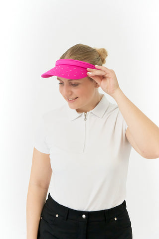 NSCO- Crystal Clip Golf Visor with Ball Marker - Pink