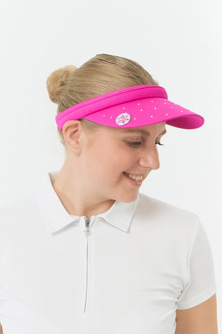 NSCO- Crystal Clip Golf Visor with Ball Marker - Pink