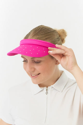NSCO- Crystal Clip Golf Visor with Ball Marker - Pink