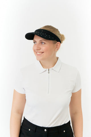 NSCO- Crystal Clip Golf Visor with Ball Marker - Black