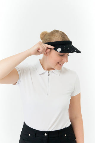 NSCO- Crystal Clip Golf Visor with Ball Marker - Black