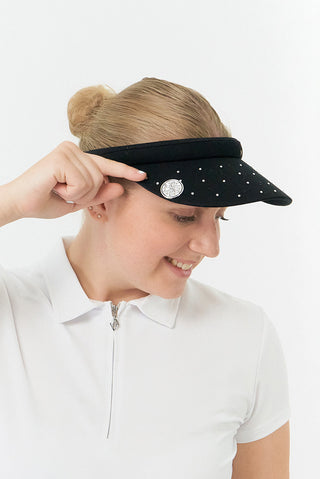 NSCO- Crystal Clip Golf Visor with Ball Marker - Black