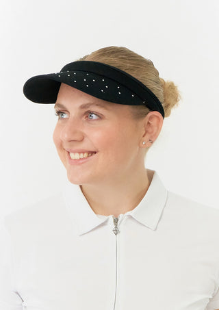 NSCO- Crystal Clip Golf Visor with Ball Marker - Black