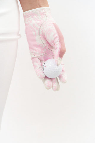 NSCO- Tan Through Synthetic Sun Gloves Floral Gripp - Pink