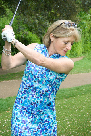 Miley Sleeveless  Ladies Golf Dress - Dappled Ocean