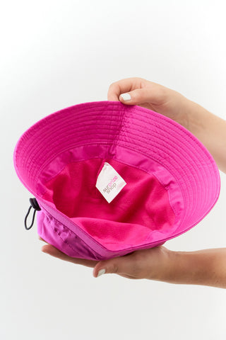 NSCO- Ladies Golf Waterproof Fleece Lined Bucket Rain Hat- Pink