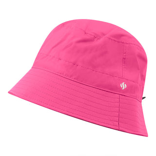 Ladies Golf Waterproof Fleece Lined Bucket Rain Hat- Pink