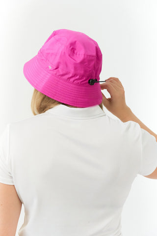 NSCO- Ladies Golf Waterproof Fleece Lined Bucket Rain Hat- Pink