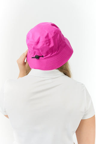 NSCO- Ladies Golf Waterproof Fleece Lined Bucket Rain Hat- Pink