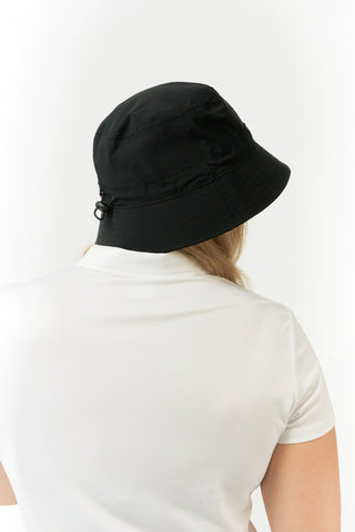 NSCO- Ladies Golf Waterproof Fleece Lined Bucket Rain Hat- Black
