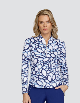 Tail Ladies Kalinda Long Sleeve Polo - Garden Escape