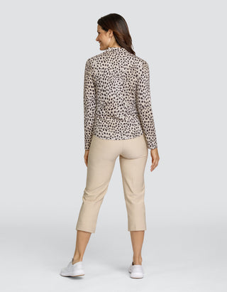 Tail Ladies Marena Long Sleeve Polo - Spotted Cheetah
