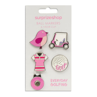 NSCO- Surprizeshop Golf Ball Marker & Visor Clip Set - Everyday Golfing