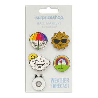 NSCO- Surprizeshop Golf Ball Marker & Visor Clip Set - Weather Forecast