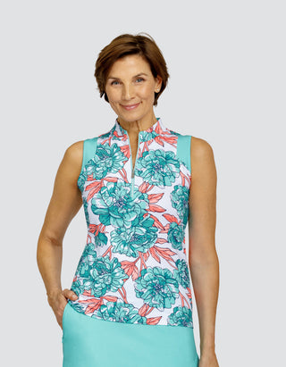 Tail Ladies Patti Sleeveless Polo - Peony Blooms