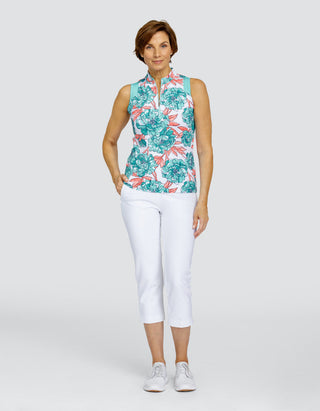 Tail Ladies Patti Sleeveless Polo - Peony Blooms