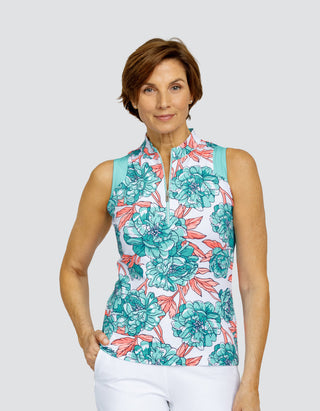 Tail Ladies Patti Sleeveless Polo - Peony Blooms