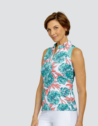 Tail Ladies Patti Sleeveless Polo - Peony Blooms