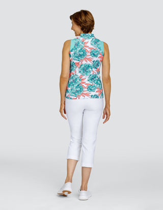 Tail Ladies Patti Sleeveless Polo - Peony Blooms