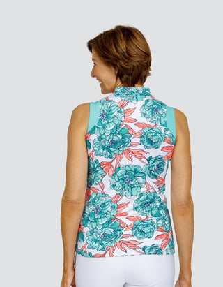 Tail Ladies Patti Sleeveless Polo - Peony Blooms
