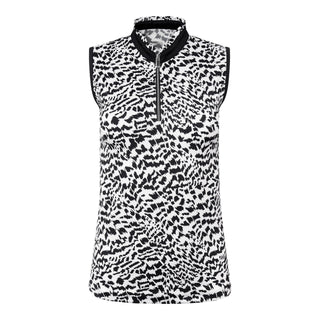 Tail Ladies Golf Edil Sleeveless Polo - Abstract Cheetah